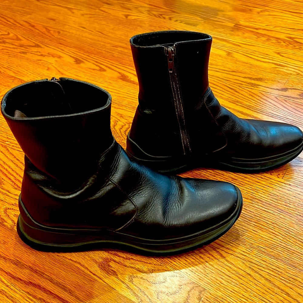 Prada sport brown leather ankle boot